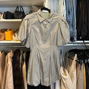 Simkhai Cleo Pintucked Poplin Mini Dress